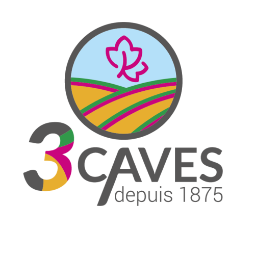 Logo de Les 3 caves, partenaire du Sarlat Handball Périgord Noir